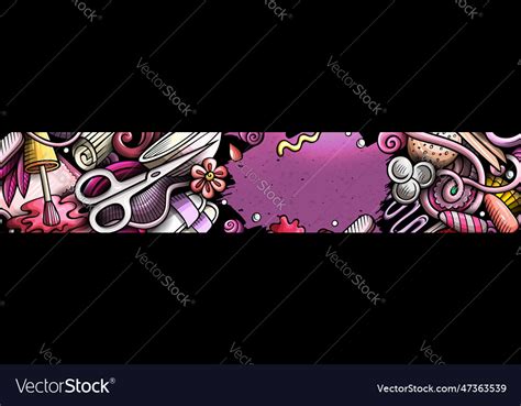 Nail salon hand drawn doodle banner cartoon Vector Image