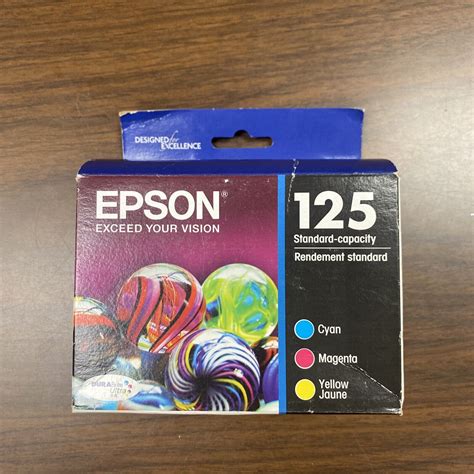 Used New Genuine Epson 125 Cyan Magenta And Yellow Ink Cartridges Exp 03 2017 Ubb Threads