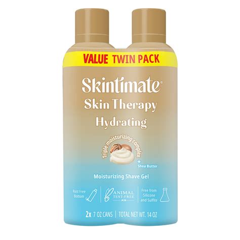 Skintimate Skin Therapy Hydrating Shave Gel For Women Shea Butter Shaving Cream Twin Pack 7 Oz