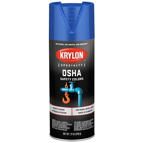 Krylon Spray Paint Safety Blue 12 Oz Net Wt Gloss 15 To 18 Sq Ft