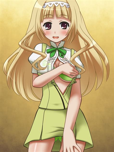 The Big Imageboard Tbib 1girl Awa Blonde Hair Bra Ookami San