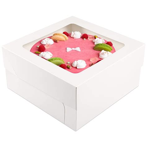 Moretoes 10 Cajas Para Pasteles De 12 Pulgadas Con Ventana 12 X 12 X 6