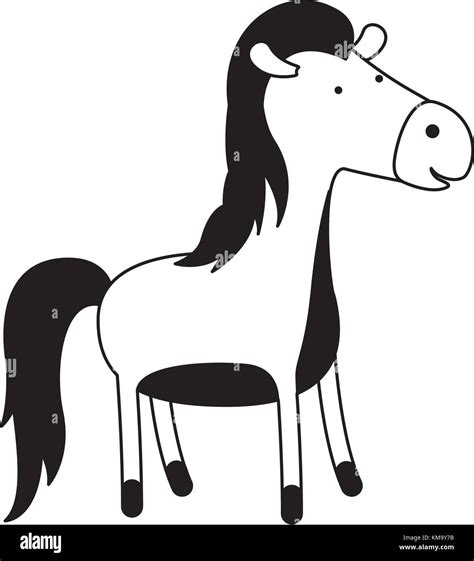 horse cartoon black silhouette in white background Stock Vector Image ...