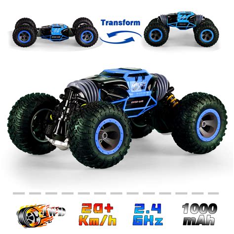 UD2169A 4WD 2 4Ghz Double Sided Stunt RC Car One Key Transform Blue