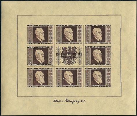 Sterreich Postfrische Sammlung Mit Rennerblock Briefmarken