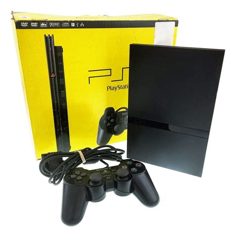 PlayStation 2 Console In Black With DualShock Controller And Power Cord