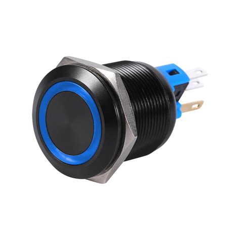 Mm V V Waterproof Selflocking Latching Push Button Switch Blue