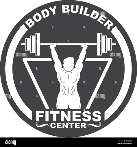 Bodybuilder Fitness Gym Icon Logo Badge Vector Illustration Design