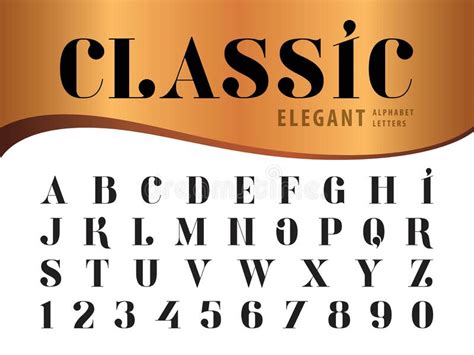 Vector De Letras Elegantes Y Números Estilo Serif Tipografía Vintage Y