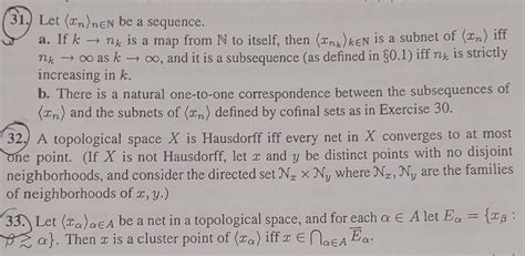 Solved 31 Let Xn N∈n Be A Sequence A If K→nk Is A Map