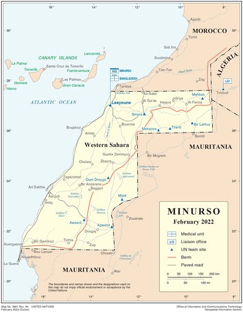 Carte Du Sahara Occidental Avec Les Villes