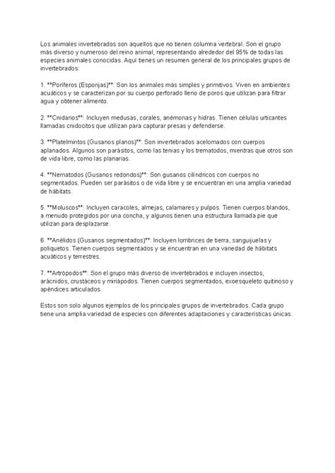 Cuales Son Los Animales Invertebrados 3