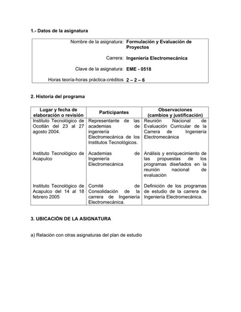 Formulaci N Y Evaluaci N De Proyectos