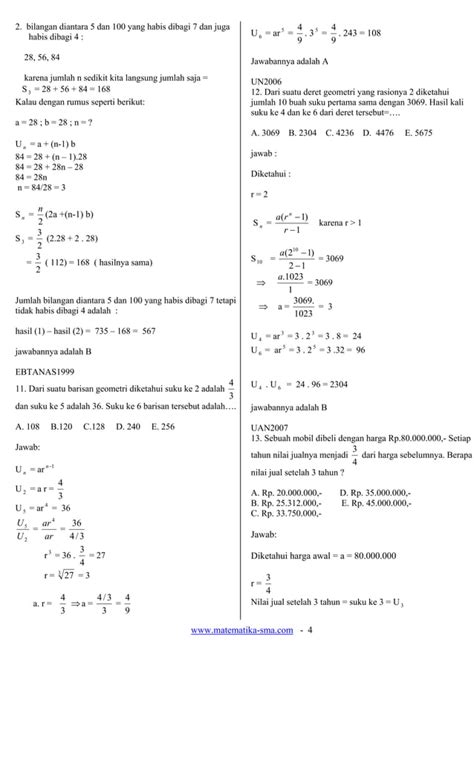 18 Soal Soal Notasi Sigma Barisan Deret Dan Induksi Matematika PDF