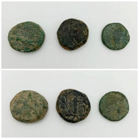 Three Ancient Greek Bronze Coins. A/f