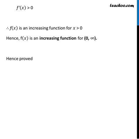 Ex Prove Logarithmic Function Is Strictly Increasing