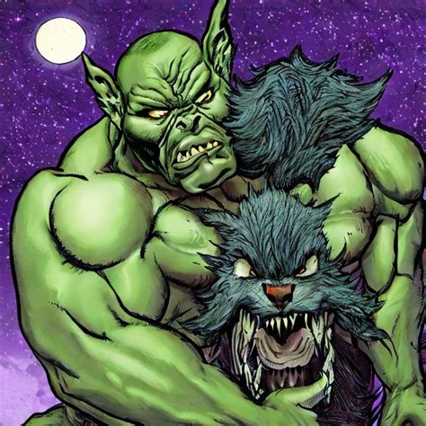 Werewolf Hulk Wrestles a Wolf by AISmart on DeviantArt