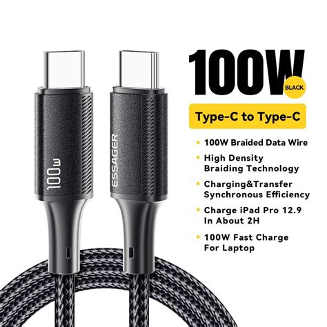 Usb Type C To Usb C Cable 100w5a Pd Fast Charging Charger Wire Cord