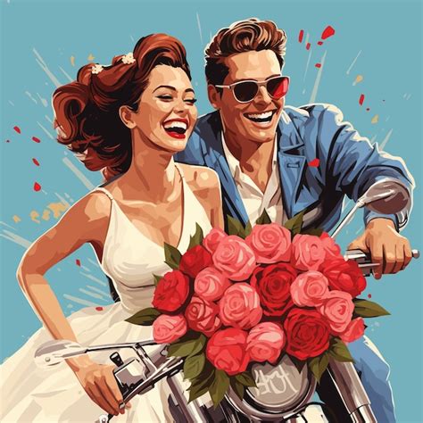 Premium Vector Just Married Vector Illustrated