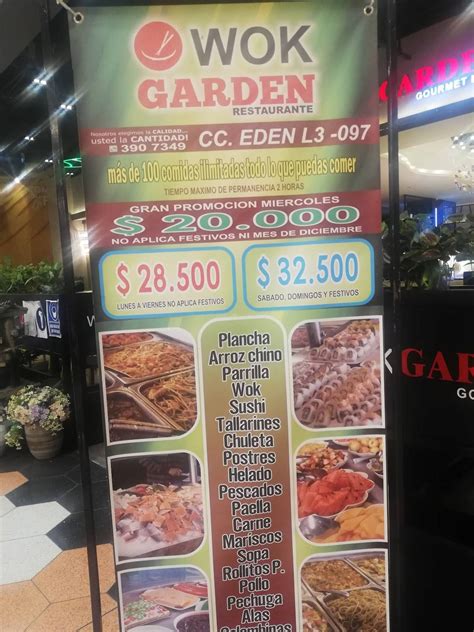 Carta del restaurante WOK GARDEN EL EDÉN Bogotá Av Boyacá 12a75