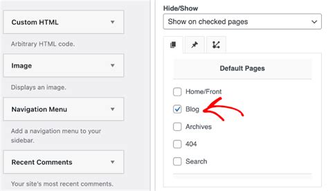 How To Show Or Hide Widgets On Specific Wordpress Pages