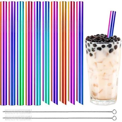 Bubble Tea Lot De Pailles R Utilisables En Acier Inoxydable Avec