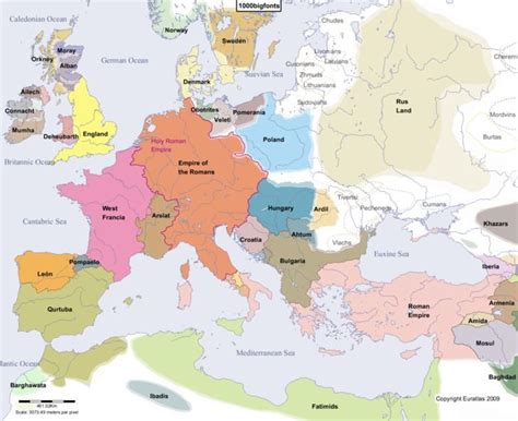 Euratlas Periodis Web Map Of Europe In Year 1000 Europe Map Map