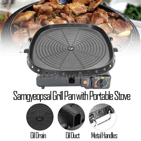 Samgyeopsal Grill Pan with Portable Stove – Happy Home