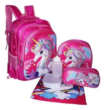 Kit Mochila Unic Rnio D Feminina Escolar Costas Lancheira Vozz