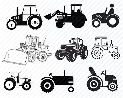 Tracteur Svg Fichiers Vector Images Silhouette Tracteur Etsy France