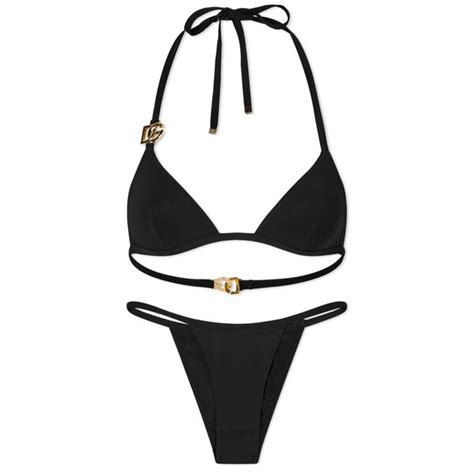 Dolce Gabbana Tanga Logo Bikini Nero Editorialist