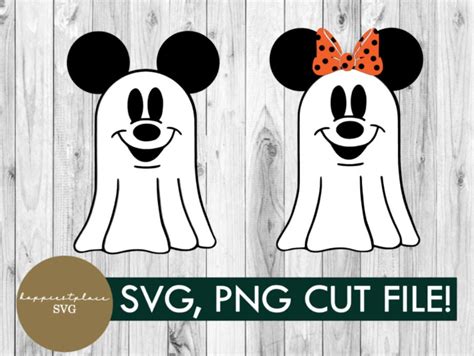 Halloween Mouse Head Ghost SVG Mickey Minnie Ghost Halloween SVG