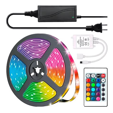 Cintas Led Colores Control Rgb De Metros Versi N Adhesiva