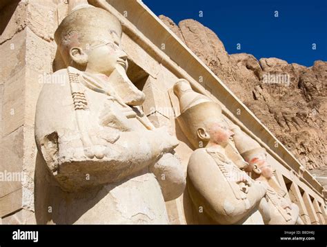 Osiris Statues Engraved At Mortuary Temple Of Queen Hatshepsutluxor