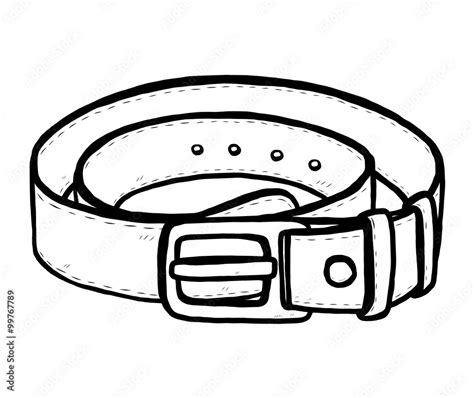 men belt / cartoon vector and illustration, black and white, hand drawn ...