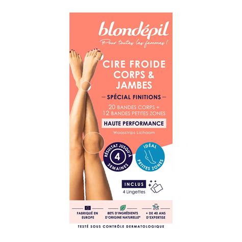 Bandes De Cire Froide Corps Et Jambes Spécial Finitions BLONDEPIL la