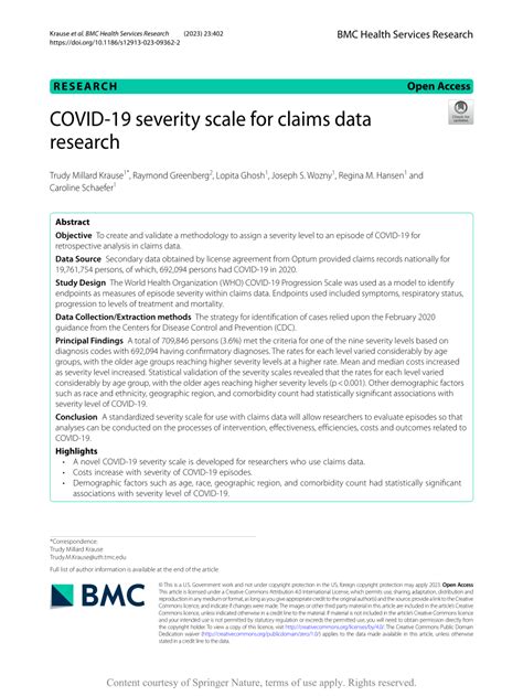 (PDF) COVID-19 severity scale for claims data research