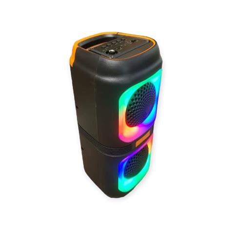 Boxa Portabila Cu Doua Difuzoare Lumini Rgb Acumulator MP3 USB