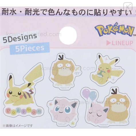 Japan Pokemon Vinyl Deco Sticker Set Pikachu Psyduck Jigglypuff