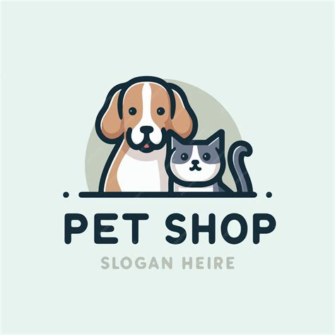 Premium Vector | Vector dog and cat logo with pet shop text