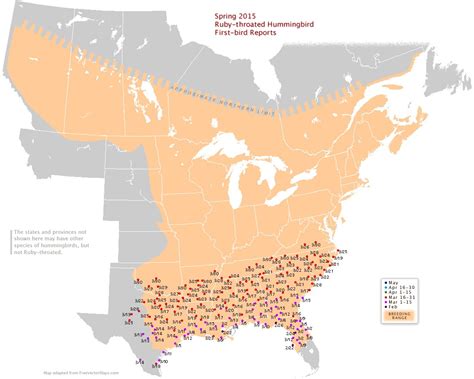 A Map Tracks The Northward Migration Of Hummingbirds The Washington Post