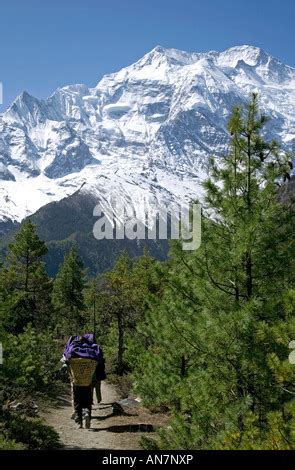 Upper Pisang Village And Annapurna Ll 7937m Annapurna Circuit Trek