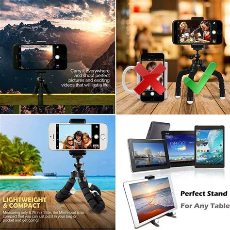 Bluetooth uzaktan Mini Tripod taşınabilir esnek sünger ahtapot standı