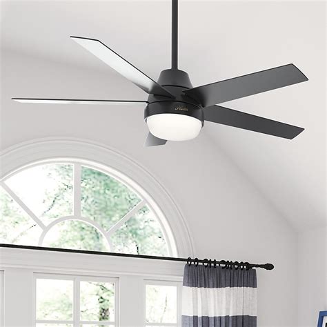 Hunter Aerodyne Simpleconnect 52 In Matte Black Led Indoor Smart Ceiling Fan With Light And