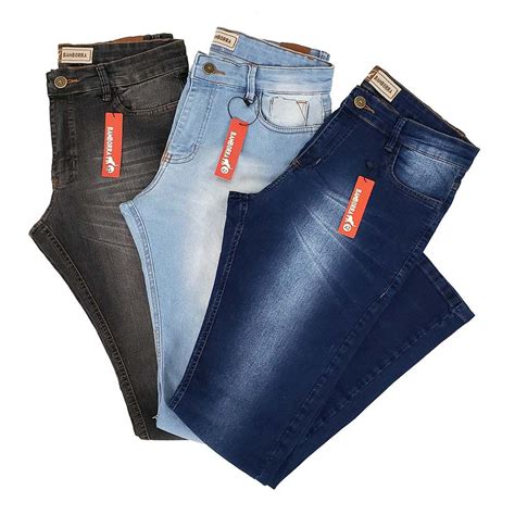 Kit Com 3 Calças Jeans Masculinas Slim Com Lycra Bamborra Submarino