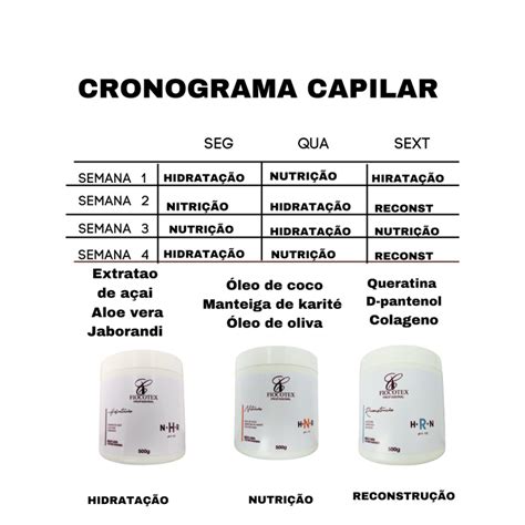 Tratamento Cronograma Capilar Profissional Hidrata Nutri E Reconstroi