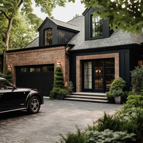 Striking Color Choices For Garage Doors On Brick Houses K