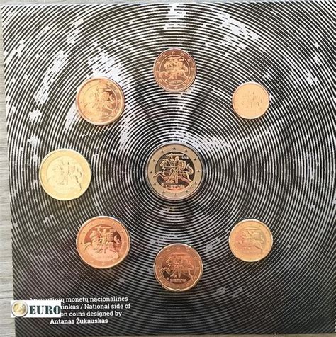 Serie de euro BU FDC Lituania 2019 Monedas de 1 céntimo a 2 euros