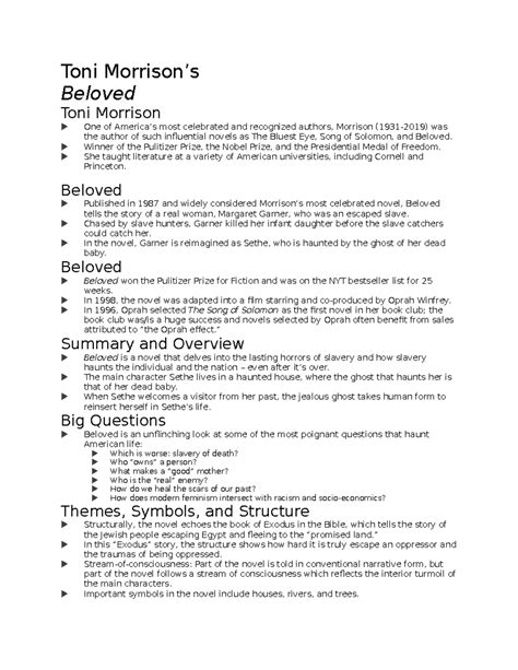 morrisons beloved toni morrisons beloved toni morrison