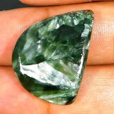 100 Natural Unique Seraphinite 19 35Cts Fancy Cabochon Loose Gemstone